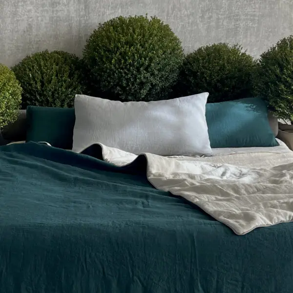 Linen Blanket with Piping, Once Milano