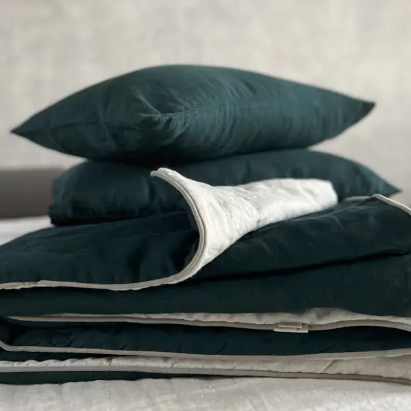 Linen Blanket with Piping, Once Milano - Image 3
